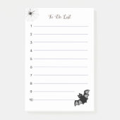 Halloween vliegende vleermuis op witte lijst post-it® notes (Voorkant)