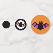 Halloween vliegende vleermuizen confetti (Achterkanten)