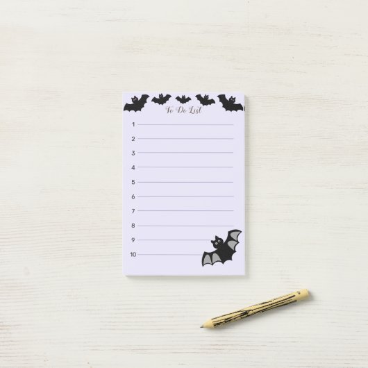 Halloween vliegende vleermuizen op maagdenpalm To Post-it® Notes (Op bureau)