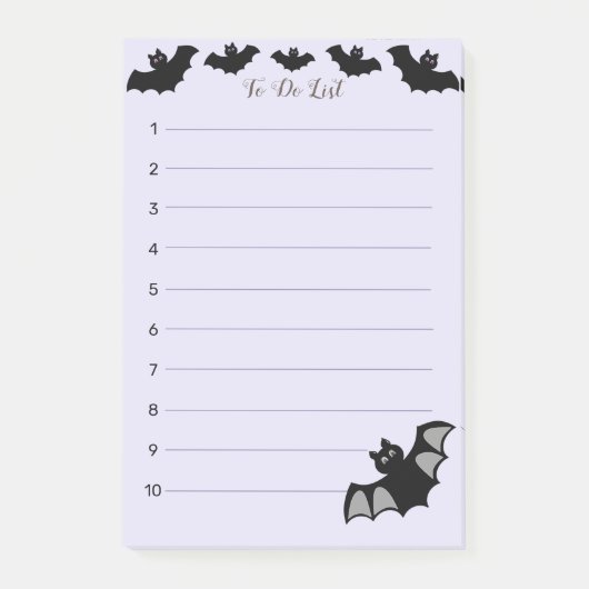Halloween vliegende vleermuizen op periwinkle Take Post-it® Notes (Voorkant)