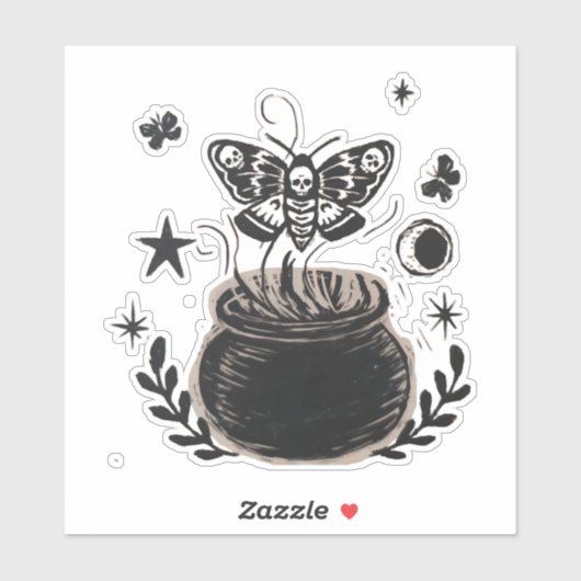 Halloween vlinder sticker (Vel)