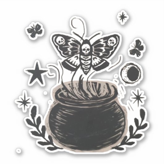 Halloween vlinder sticker (Voorkant)