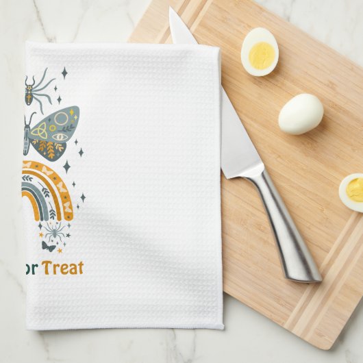 Halloween vlinders, regenboog en spinnen theedoek (Quarter Fold)
