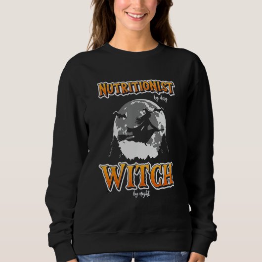 Halloween Voedingsdeskundige Witch Funny Schattige Trui (Voorkant)