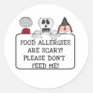 Halloween voedselallergieën ronde sticker