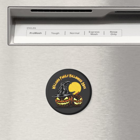Halloween voegt het Jaar van de Naam van de Famili Magneet (Insitu (Vaatwasser))
