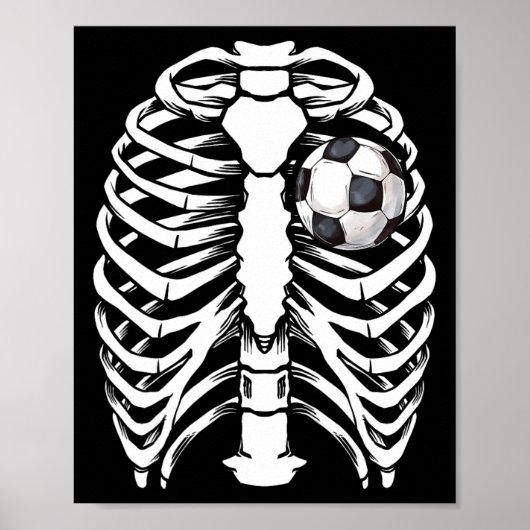 Halloween Voetbal Röntgen Skelet Kostuum Voor Mann Poster (Voorkant)