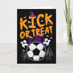 Halloween Voetbal Schop Of Behandel Voetbal Kostuu Kaart