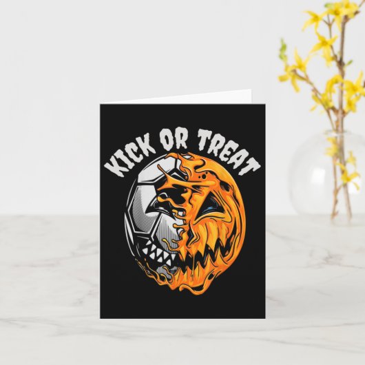 Halloween Voetbal Skelet  Kaart (Gele Bloem)