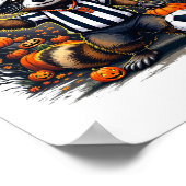 Halloween Voetbalscheidsrechter Grappig Rood-kaart Poster (Hoek)