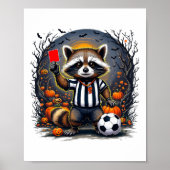 Halloween Voetbalscheidsrechter Grappig Rood-kaart Poster (Voorkant)