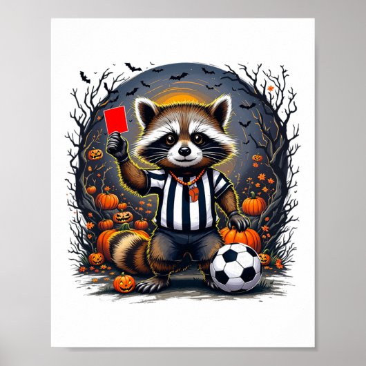Halloween Voetbalscheidsrechter Grappige Rode Kaar Poster (Voorkant)