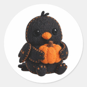 Halloween Vogel Pompoen Sticker — Handgemaakte uit