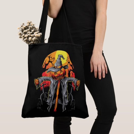 Halloween Vogelverschrikker Boodschappentas Tote Bag (Dichtbij)