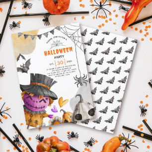 Halloween-vogelverschrikker feestje kaart