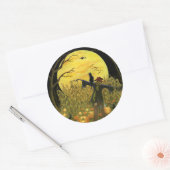 Halloween vogelverschrikker in pompoen patch stick ronde sticker (Envelop)