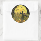 Halloween vogelverschrikker in pompoen patch stick ronde sticker (Tas)