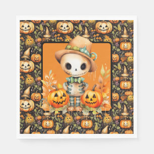 Halloween vogelverschrikker met Jack O lantaarns Servet