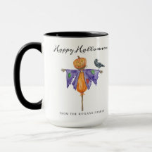 Halloween vogelverschrikker met pompoen