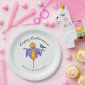 Halloween vogelverschrikker met pompoen papieren bordje (Feest)