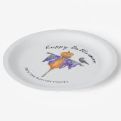 Halloween vogelverschrikker met pompoen papieren bordje (Gekanteld)