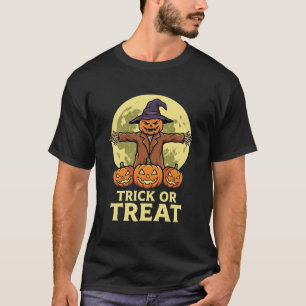 Halloween Vogelverschrikker Pompoen Trick-or-Treat T-shirt