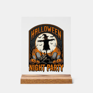 Halloween Vogelverschrikker Shirt Vintage Kerkhof  Acryl Bord