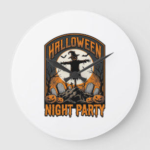 Halloween Vogelverschrikker Shirt Vintage Kerkhof  Grote Klok