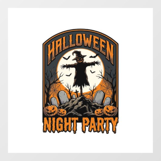 Halloween Vogelverschrikker Shirt Vintage Kerkhof  Raamsticker (Vel)