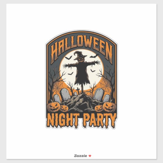 Halloween Vogelverschrikker Shirt Vintage Kerkhof  Sticker (Vel)