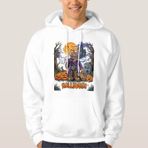 Halloween Vogelverschrikker Snoepzak Pompoenen Gri Hoodie