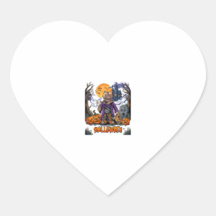 Halloween vogelverschrikker snoepzak pompoenen spo hart sticker
