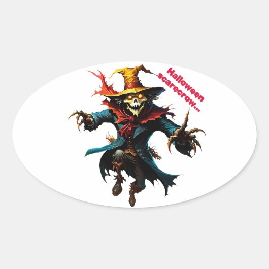 Halloween vogelverschrikker sticker (Voorkant)