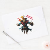 Halloween vogelverschrikker sticker (Envelop)