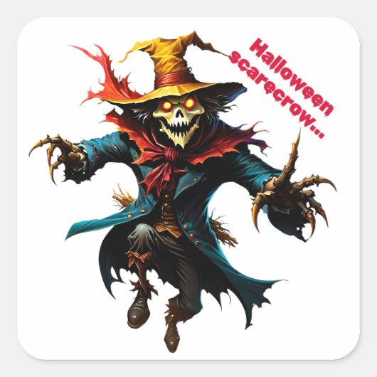 Halloween vogelverschrikker sticker (Voorkant)