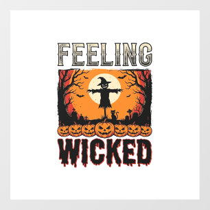 Halloween vogelverschrikker voelt zich ondeugend v raamsticker