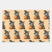 Halloween-vogelverschrikkers, Kitty Heks, Oogstfee Inpakpapier Vel (Voorkant 2)