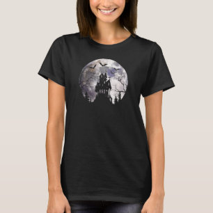 Halloween Volle Maan Illustratie Een Huis Van Horr T-shirt