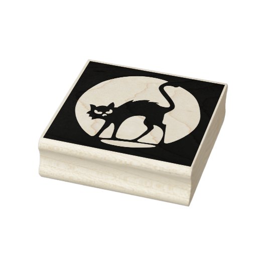 Halloween Volle Maan Kat Rubber Art Stamp Rubberstempel (Stempel)