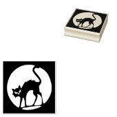 Halloween Volle Maan Kat Rubber Art Stamp Rubberstempel (Gestempeld)