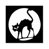 Halloween Volle Maan Kat Rubber Art Stamp Rubberstempel (Afrduk)