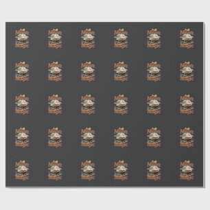 Halloween Volle Maan Magie Vintage Auto Cadeaupapier