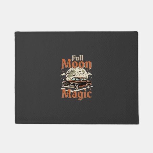 Halloween Volle Maan Magie Vintage Auto Deurmat (Voorkant)