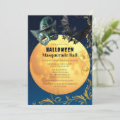 Halloween Volle Maan Masquerade Ball Kaart (Staand voorkant)
