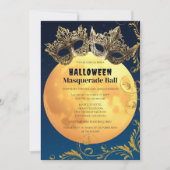 Halloween Volle Maan Masquerade Ball Kaart (Voorkant)