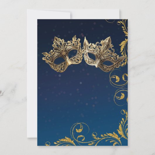 Halloween Volle Maan Masquerade Ball Kaart (Achterkant)
