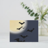 Halloween volle maan met vleermuizen briefkaart (Staand voorkant)