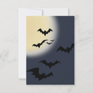 Halloween Volle Maan Met Vleermuizen Kaart