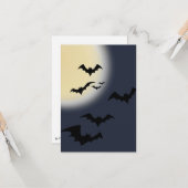 Halloween Volle Maan Met Vleermuizen Kaart (Voorkant / Achterkant in situ)