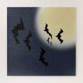 Halloween volle maan met vleermuizen legpuzzel (Horizontaal)